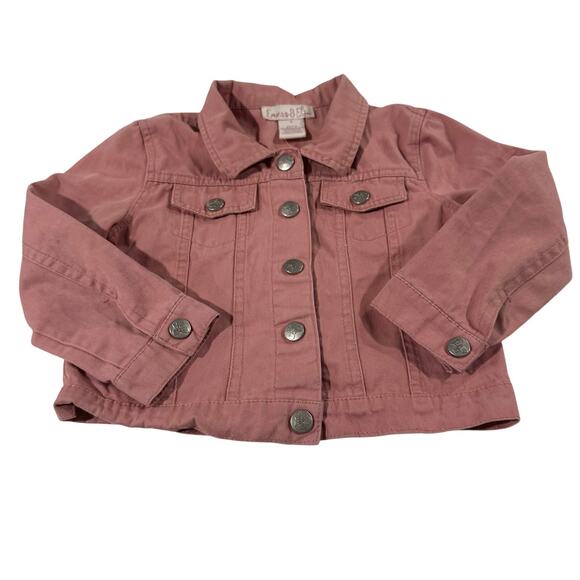 Emma & Elsa Toddler Girl 5T Mauve Button Up Jacket 100% Cotton - Picture 1 of 5